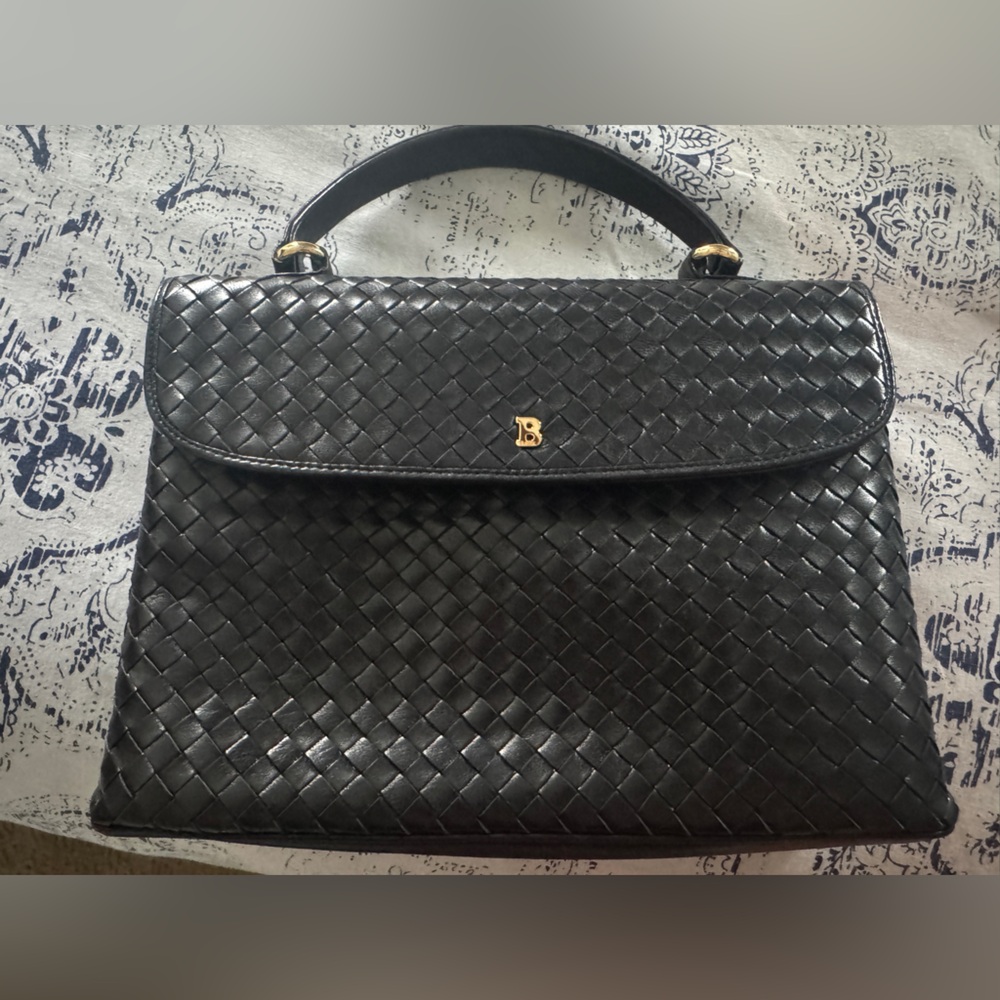 Bally Black Woven two way leather Shoulder Bag - Picture 2 of 10